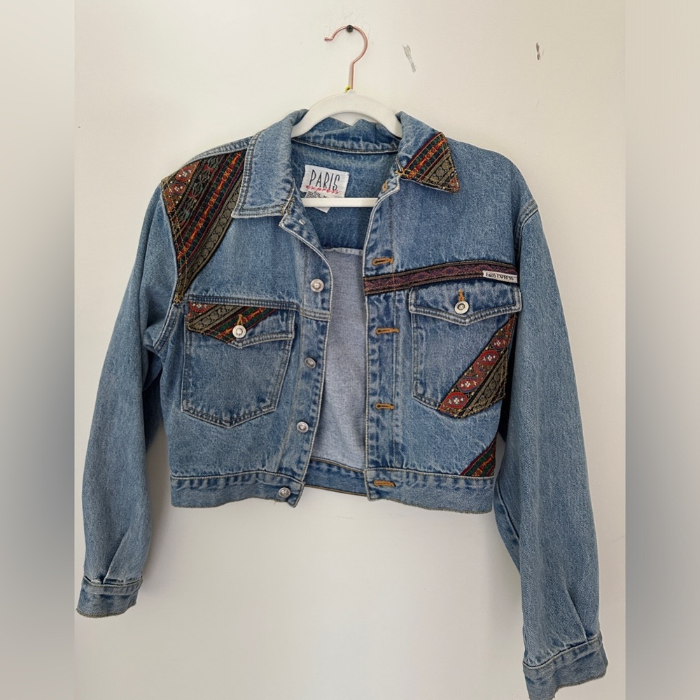Vintage Paris Express Cropped Denim jacket